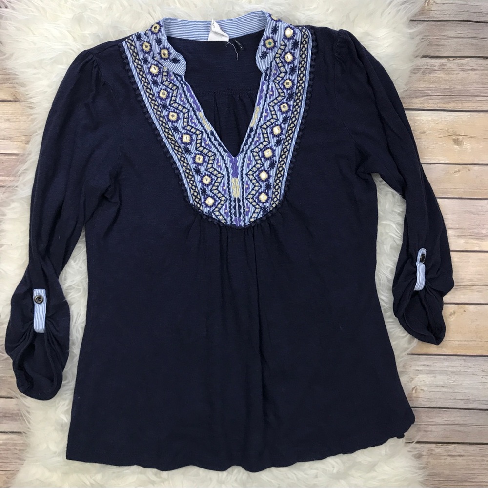 Anthropologie Akemi + Kin Embroidered Tunic